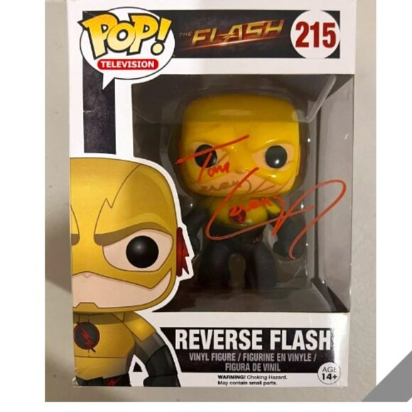 FUNKO POP! THE FLASH REVERSE FLASH #215 SIGNED BY TOM CAVANAGH AUTOGRAPH - Picture 1 of 3